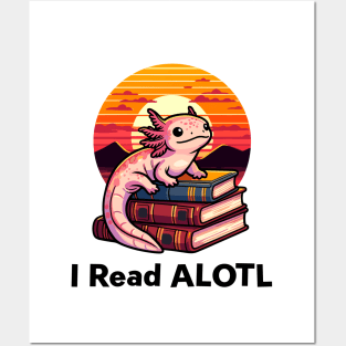 Kawaii Axolotl Book Lover Gifts Posters and Art